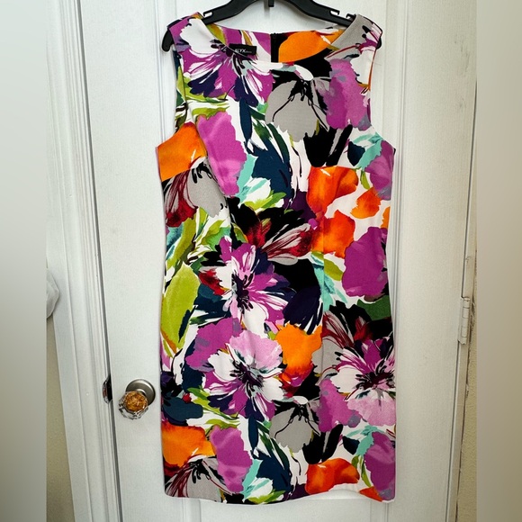 ALYX FLORAL MULTICOLOR SLEEVELESS SHEATH DRESS. KNEE LENGHT. LIKE NEW! - Picture 15 of 15